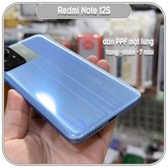 Miếng dán PPF cho Redmi Note 12S, chống trầy mặt lưng, trong - nhám - 7 màu