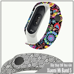 Dây cao su hoa văn cho Xiaomi Miband 5/6 19 mẫu khác nhau