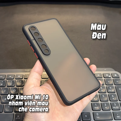 Ốp lưng cho Xiaomi Mi 10 nhám viền màu che camera