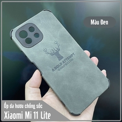 Ốp lưng cho Xiaomi Mi 11 Lite 4G - 5G da hươu 4 góc chống sốc