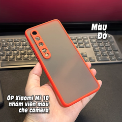 Ốp lưng cho Xiaomi Mi 10 nhám viền màu che camera