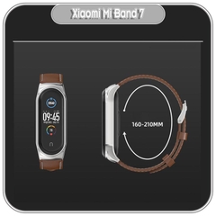 Dây da mặt kim loại cho Xiaomi Miband 7 hãng Mijobs