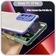Ốp Lưng cho Xiaomi 11T - 11T Pro PC Trong Suốt Viền Màu Mỏng ,Che Camera