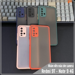 Ốp lưng nhám viền màu che camera cho Xiaomi Redmi 9T - Redmi Note 9 4G