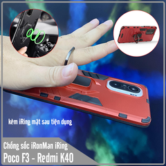 Ốp lưng cho Xiaomi Poco F3 - Redmi K40 iRON MAN IRING Nhựa PC cứng viền dẻo chống sốc