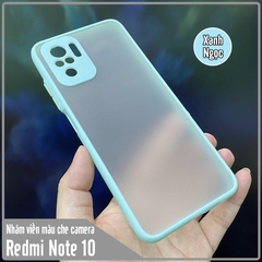Ốp lưng cho Xiaomi Redmi Note 10 - Note 10S nhám viền màu che camera