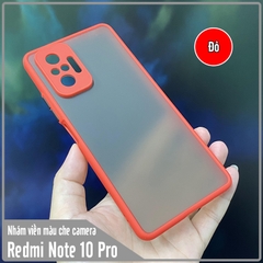 Ốp lưng cho Xiaomi Redmi Note 10 Pro nhám viền màu che camera