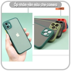 Ốp lưng iPhone 13Pro Max - 13 Pro - 13 / 8 Plus / X - Xs / XR / Xs Max / 11 / 11 Pro / 11 Pro Max / 12 / 12 Pro Max nhám viền màu che camera