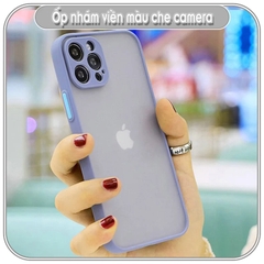 Ốp lưng iPhone 13Pro Max - 13 Pro - 13 / 8 Plus / X - Xs / XR / Xs Max / 11 / 11 Pro / 11 Pro Max / 12 / 12 Pro Max nhám viền màu che camera