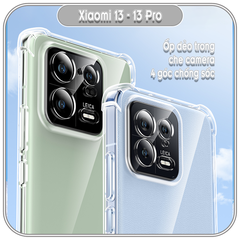 Ốp chống sốc cho Xiaomi 13 - 13 Pro, nhựa dẻo TPU trong che camera
