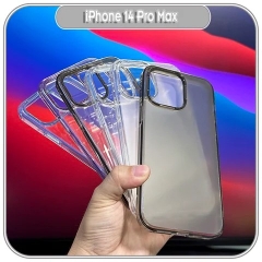 Ốp lưng cho iPhone 14 Pro Max Lưng trong - nhám viền màu LIKGUS