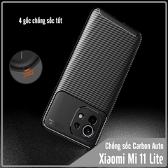 Ốp lưng cho Xiaomi Mi 11 Lite chống sốc Carbon Auto Focus