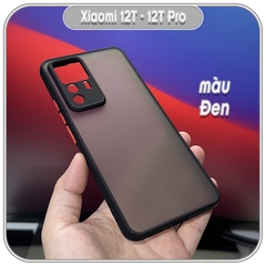 Ốp lưng cho Xiaomi 12T - 12T Pro, nhám viền màu che camera