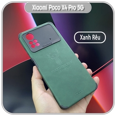 Ốp lưng cho Xiaomi Poco X4 Pro 5G da hươu 4 góc chống sốc