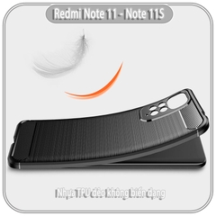 Ốp lưng Xiaomi Redmi Note 11 - Note 11S, vân phay xước, hạn chế bám vân tay, 4 góc chống sốc