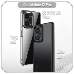 Ốp chống sốc wlons cho Redmi Note 12 Pro, lưng PC không ố vàng