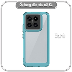 Ốp Xiaomi 14 - 14 Pro, lưng trong ko ố vàng, viền màu nút kim loại