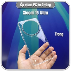 Ốp chống sốc cho Xiaomi 15 Ultra, wlons lưng PC không ố vàng