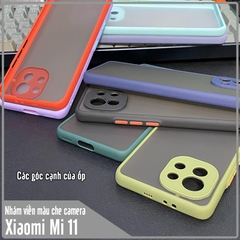 Ốp lưng cho Xiaomi Mi 11 nhám viền màu che camera