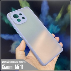 Ốp lưng cho Xiaomi Mi 11 nhám viền màu che camera