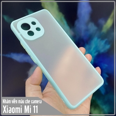 Ốp lưng cho Xiaomi Mi 11 nhám viền màu che camera