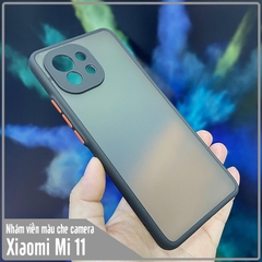 Ốp lưng cho Xiaomi Mi 11 nhám viền màu che camera