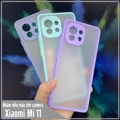 Ốp lưng cho Xiaomi Mi 11 nhám viền màu che camera