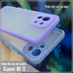 Ốp lưng cho Xiaomi Mi 11 nhám viền màu che camera