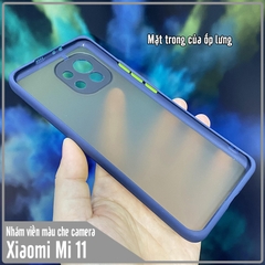 Ốp lưng cho Xiaomi Mi 11 nhám viền màu che camera