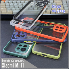 Ốp lưng cho Xiaomi Mi 11 trong viền màu che camera 4 Góc chống sốc