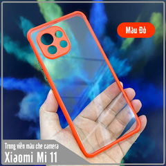 Ốp lưng cho Xiaomi Mi 11 trong viền màu che camera 4 Góc chống sốc