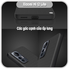 Ốp lưng cho Xiaomi Mi 12 Lite mặt lưng Vải Nillkin viền nhựa TPU dẻo