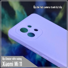 Ốp lưng cho Xiaomi Mi 11 Choice viền vuông dẻo lót nhung che camera