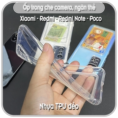 Ốp trong ĐỰNG THẺ cho Redmi Note 12 - 12 Pro - 12 Pro Plus, che camera