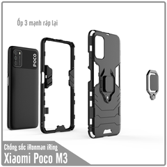 Ốp lưng cho Xiaomi Poco M3 iRON - MAN IRING Nhựa PC cứng viền dẻo chống sốc
