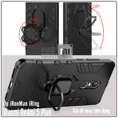 Ốp lưng Xiaomi Redmi 5 Plus iRON - MAN IRING Nhựa PC cứng viền dẻo chống sốc