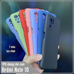 Ốp lưng cho Xiaomi Redmi Note 10S - Note 10 4G, nhựa TPU dẻo màu lót nhung che camera