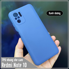 Ốp lưng cho Xiaomi Redmi Note 10S - Note 10 4G, nhựa TPU dẻo màu lót nhung che camera