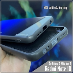 Ốp lưng cho Xiaomi Redmi Note 10 4G - Redmi Note 10S gương cứng 2 màu Gradient Ver 2 , viền TPU dẻo đen