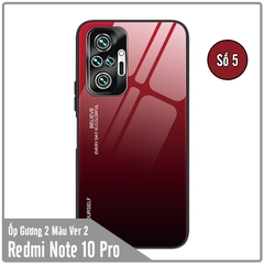 Ốp lưng cho Xiaomi Redmi Note 10 Pro gương cứng 2 màu Gradient Ver 2 , viền TPU dẻo đen