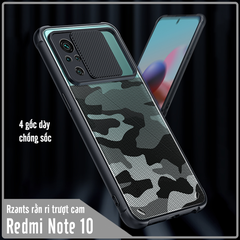 Ốp lưng cho Xiaomi Redmi Note 10 4G - Redmi Note 10S  Rzants rằn ri trượt camera V2