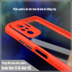 Ốp lưng Xiaomi Redmi Note 10S - Note 10 4G trong viền màu che camera 4 Góc chống sốc