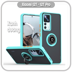 Ốp lưng Xiaomi 12T - 12T Pro, nhám iRing che camera viền màu