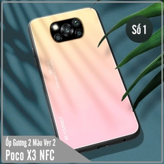 Ốp lưng dành cho Xiaomi Poco X3 NFC gương cứng 2 màu Gradient Ver 2 , viền TPU dẻo đen