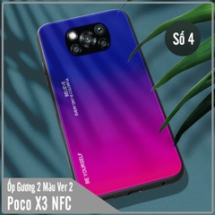 Ốp lưng dành cho Xiaomi Poco X3 NFC gương cứng 2 màu Gradient Ver 2 , viền TPU dẻo đen