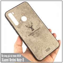 Ốp lưng Xiaomi Redmi Note 8 giả da con hươu DEER - Nhựa dẻo TPU