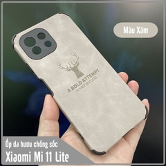 Ốp lưng cho Xiaomi Mi 11 Lite 4G - 5G da hươu 4 góc chống sốc