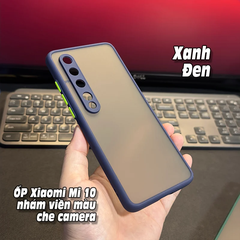 Ốp lưng cho Xiaomi Mi 10 nhám viền màu che camera
