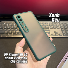 Ốp lưng cho Xiaomi Mi 10 nhám viền màu che camera