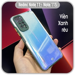 Ốp Lưng cho Xiaomi Redmi Note 11 - 11S 4G PC Trong Suốt Viền Màu Mỏng ,Che Camera